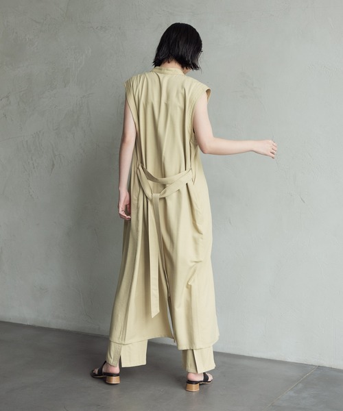 Aunt Marie's（アントマリーズ）の「バンドカラーノースリジレワンピース（ワンピース・レディース・ブラック/イエロー・FREE）」の11枚目の写真