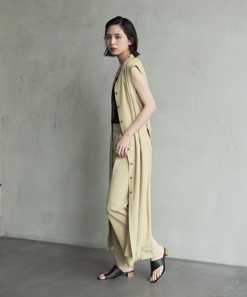 Aunt Marie's（アントマリーズ）の「バンドカラーノースリジレワンピース（ワンピース・レディース・ブラック/イエロー・FREE）」の13枚目の写真