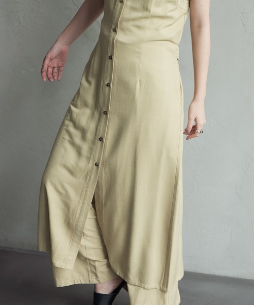 Aunt Marie's（アントマリーズ）の「バンドカラーノースリジレワンピース（ワンピース・レディース・ブラック/イエロー・FREE）」の17枚目の写真