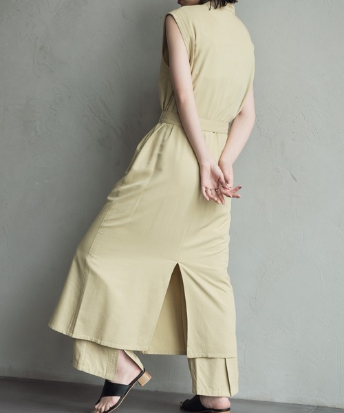 Aunt Marie's（アントマリーズ）の「バンドカラーノースリジレワンピース（ワンピース・レディース・ブラック/イエロー・FREE）」の22枚目の写真