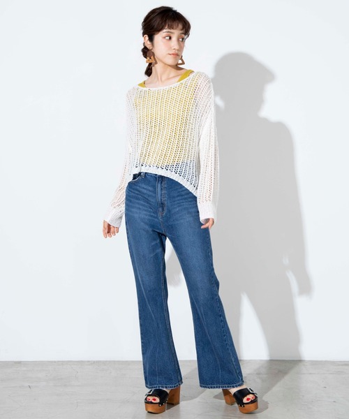 WEGO（ウィゴー）の「WEGO/デニムハイウエストフレアパンツ（デニムパンツ・レディース・インディゴブルー/ライトインディゴブルー・SMALL/MEDIUM）」の11枚目の写真