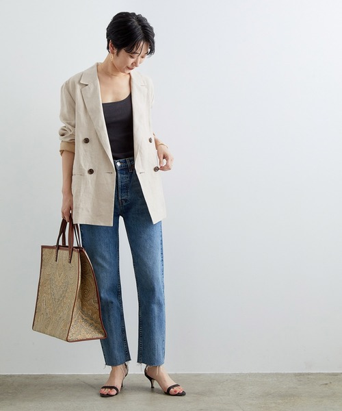 ADAM ET ROPE'（アダムエロペ）の「ワンショルダー風ブラトップ（タンクトップ・レディース・チャコールグレー/ベージュ系その他/ピンク系その他・FREE）」の6枚目の写真