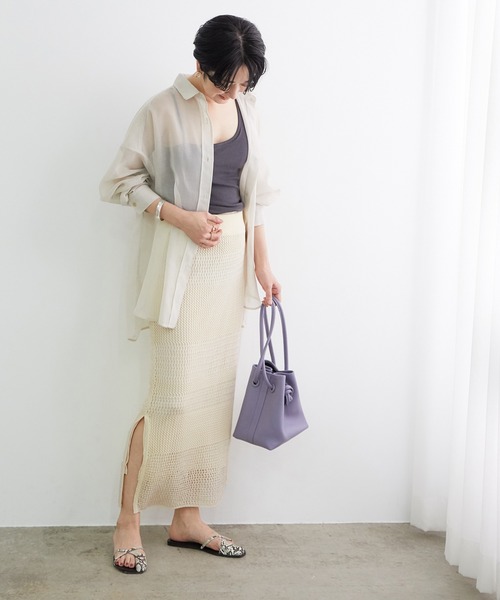 ADAM ET ROPE'（アダムエロペ）の「ワンショルダー風ブラトップ（タンクトップ・レディース・チャコールグレー/ベージュ系その他/ピンク系その他・FREE）」の8枚目の写真