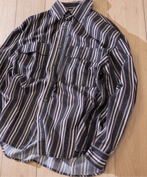GLOVE HOUSE（グローブハウス）の「【a】6.5oz 無地/ストライプ BLACKデニム長袖BIGシャツ（シャツ/ブラウス・メンズ）」