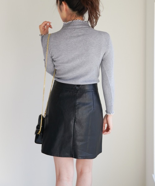 yuue' ( wear )(ユーイ)の「フェイクレザーミニスカート(スカート・レディース・ブラック/パープル・M/S)」の11枚目の写真