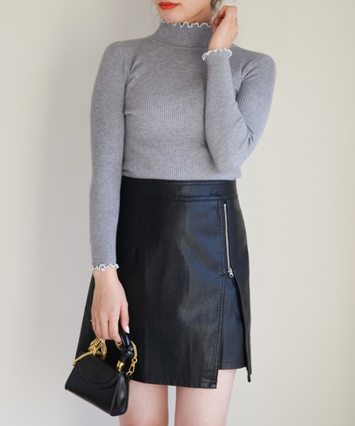 yuue' ( wear )(ユーイ)の「フェイクレザーミニスカート(スカート・レディース・ブラック/パープル・M/S)」の7枚目の写真