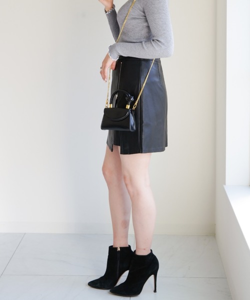 yuue' ( wear )(ユーイ)の「フェイクレザーミニスカート(スカート・レディース・ブラック/パープル・M/S)」の13枚目の写真