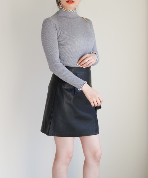 yuue' ( wear )(ユーイ)の「フェイクレザーミニスカート(スカート・レディース・ブラック/パープル・M/S)」の10枚目の写真