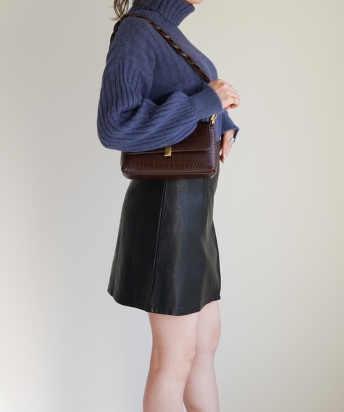 yuue' ( wear )(ユーイ)の「フェイクレザーミニスカート(スカート・レディース・ブラック/パープル・M/S)」の4枚目の写真