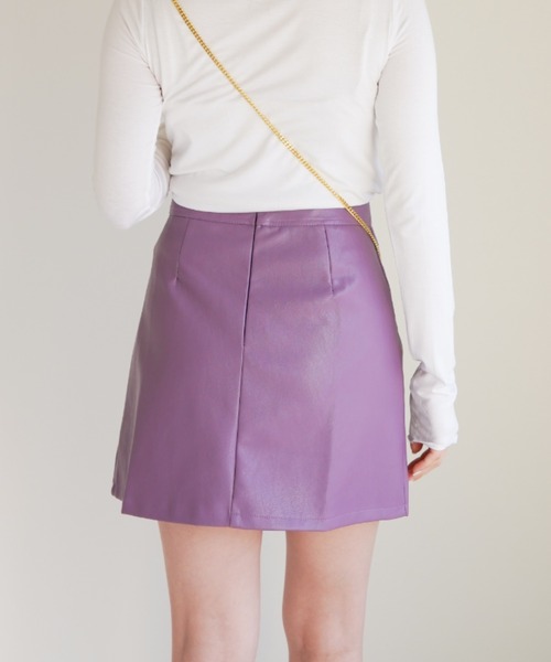 yuue' ( wear )(ユーイ)の「フェイクレザーミニスカート(スカート・レディース・ブラック/パープル・M/S)」の16枚目の写真