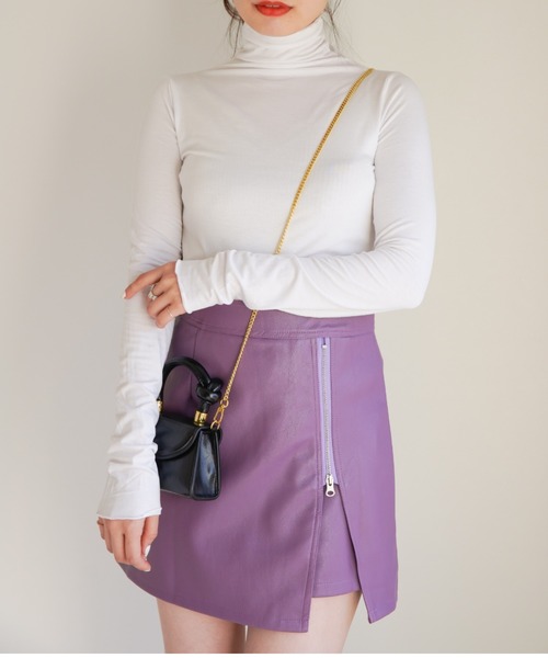 yuue' ( wear )(ユーイ)の「フェイクレザーミニスカート(スカート・レディース・ブラック/パープル・M/S)」の19枚目の写真
