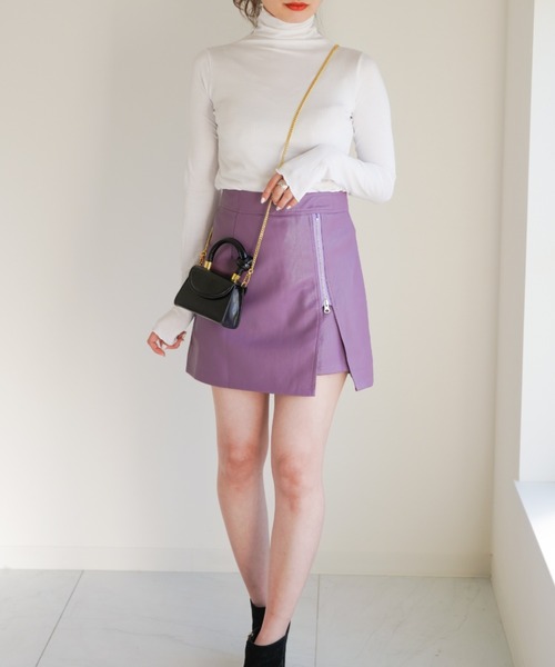 yuue' ( wear )(ユーイ)の「フェイクレザーミニスカート(スカート・レディース・ブラック/パープル・M/S)」の21枚目の写真