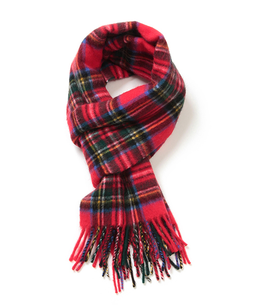 BEAMS PLUS（ビームスプラス）の「BEGG×BEAMS PLUS / 別注 タータンチェック柄 マフラー（マフラー・メンズ・チャコールグレー/ブラウン系その他/レッド系その他/グリーン系その他・ONE SIZE）」の7枚目の写真