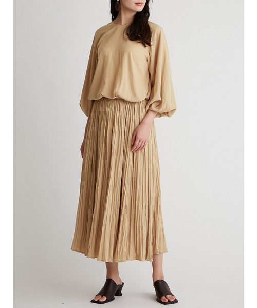 Mila Owen（ミラオーウェン）の「ワッシャープリーツナロースカート（スカート・レディース・チャコールグレー/イエロー/アイボリー・0/1）」の12枚目の写真