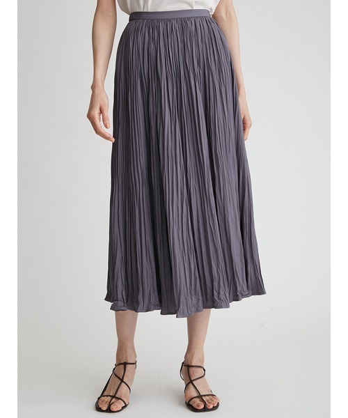 Mila Owen（ミラオーウェン）の「ワッシャープリーツナロースカート（スカート・レディース・チャコールグレー/イエロー/アイボリー・0/1）」の5枚目の写真