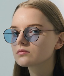 サングラス（ブルー・ネイビー/青色系・ウェリントン