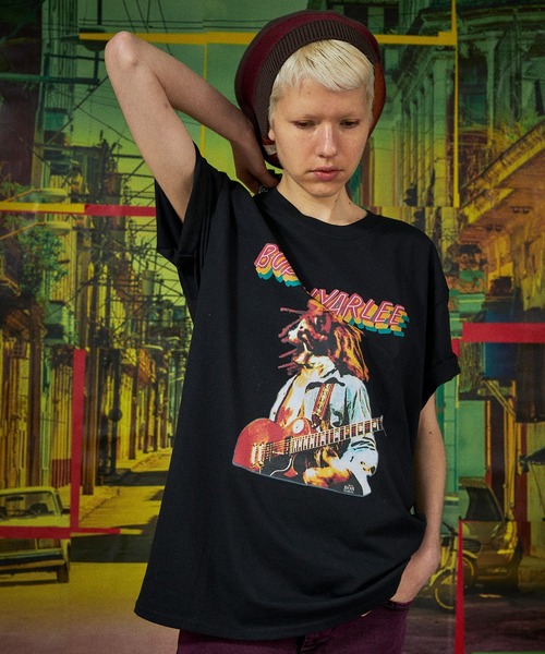 And A(アンドエー)の「AlexanderLeeChang アレキサンダーリーチャン / BOB NYA T ボブニャーリー ラスタカラーロゴプリント半袖Tシャツ / AC012108(Tシャツ/カットソー・メンズ・ホワイト/ブラック/ブラウン/オレンジ・1/2/3/4)」の8枚目の写真