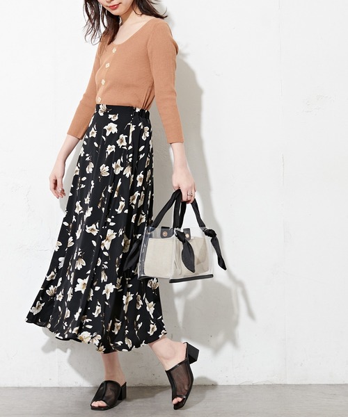 natural couture（ナチュラルクチュール）の「サテンハンドルクリアトートバッグ（トートバッグ・レディース・ブラック/ブラウン/ドット・FREE）」の15枚目の写真