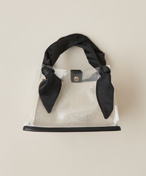 natural couture（ナチュラルクチュール）の「サテンハンドルクリアトートバッグ（トートバッグ・レディース・ブラック/ブラウン/ドット・FREE）」の16枚目の写真