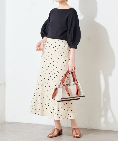 natural couture（ナチュラルクチュール）の「サテンハンドルクリアトートバッグ（トートバッグ・レディース・ブラック/ブラウン/ドット・FREE）」の17枚目の写真