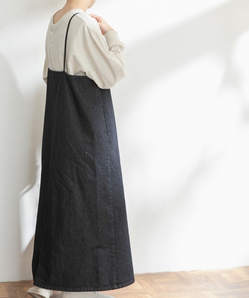 FORK&SPOON(フォークアンドスプーン)の「【WEB限定】FORK&SPOON デニムサロペットスカート(ワンピース・レディース・インディゴブルー/ブラック・ONE SIZE)」の6枚目の写真