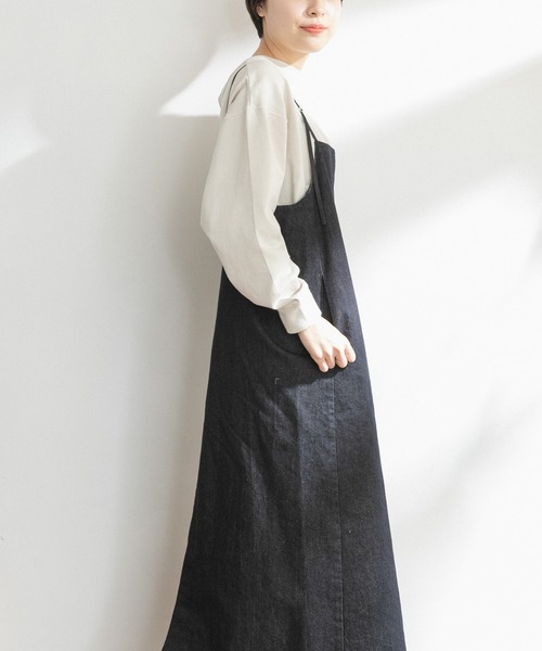 FORK&SPOON(フォークアンドスプーン)の「【WEB限定】FORK&SPOON デニムサロペットスカート(ワンピース・レディース・インディゴブルー/ブラック・ONE SIZE)」の7枚目の写真