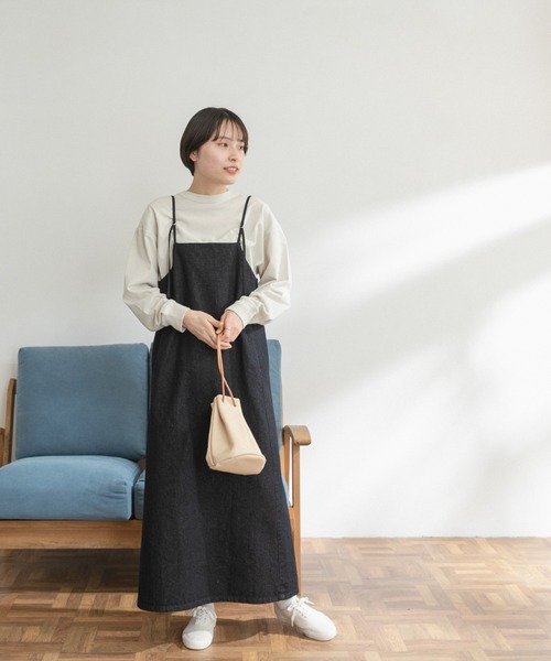 FORK&SPOON(フォークアンドスプーン)の「【WEB限定】FORK&SPOON デニムサロペットスカート(ワンピース・レディース・インディゴブルー/ブラック・ONE SIZE)」の11枚目の写真