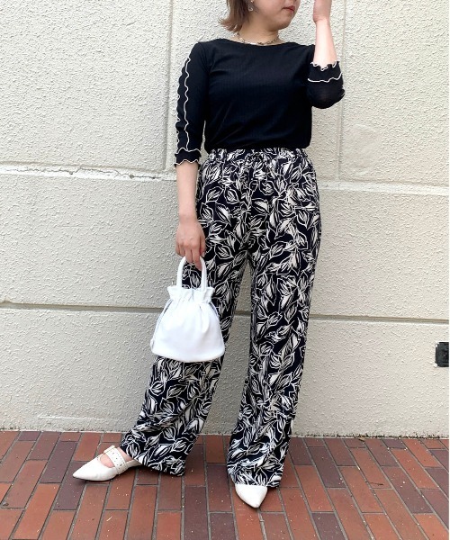 palm RICHE(ポームリシュ)の「前後2way 配色メロートップス(Tシャツ/カットソー・レディース・ブラック/オフホワイト/ミント・M)」の9枚目の写真