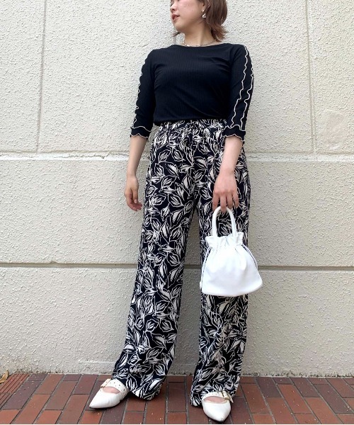 palm RICHE(ポームリシュ)の「前後2way 配色メロートップス(Tシャツ/カットソー・レディース・ブラック/オフホワイト/ミント・M)」の10枚目の写真