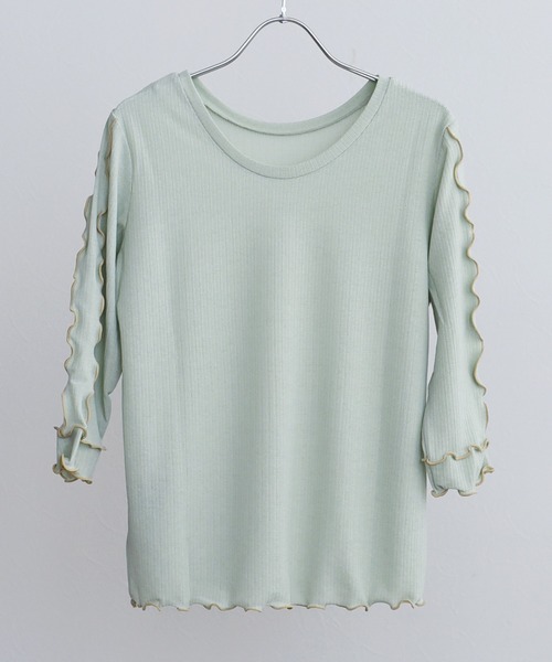 palm RICHE(ポームリシュ)の「前後2way 配色メロートップス(Tシャツ/カットソー・レディース・ブラック/オフホワイト/ミント・M)」の13枚目の写真