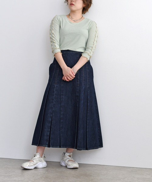palm RICHE(ポームリシュ)の「前後2way 配色メロートップス(Tシャツ/カットソー・レディース・ブラック/オフホワイト/ミント・M)」の12枚目の写真