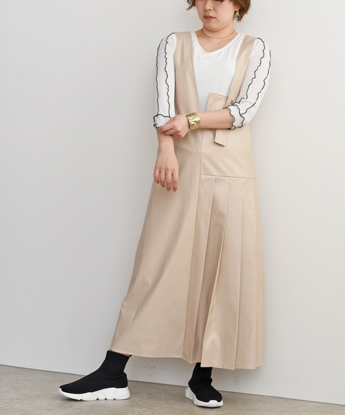 palm RICHE(ポームリシュ)の「前後2way 配色メロートップス(Tシャツ/カットソー・レディース・ブラック/オフホワイト/ミント・M)」の19枚目の写真
