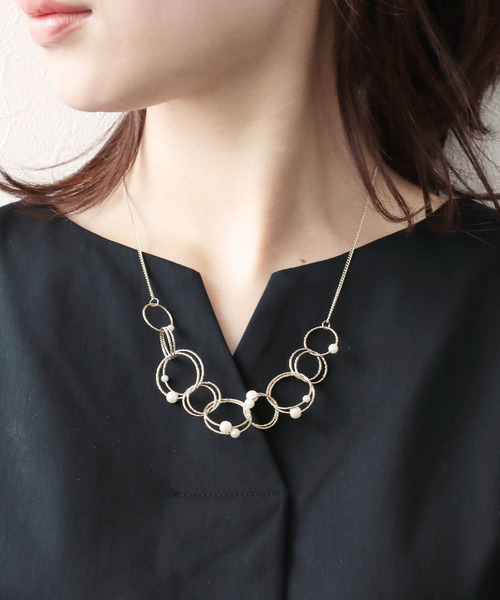 セール】メタルリングパールネックレス（ネックレス）｜Three Four Time（スリーフォータイム）のファッション通販 - Zozotown