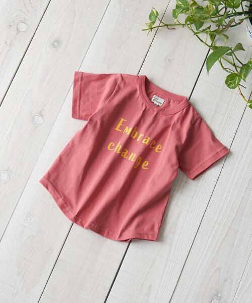coen(コーエン)の「【coen キッズ/ジュニア】ヘムラウンドプリントTシャツ(Tシャツ/カットソー・キッズ・ピンク/ホワイト・100/120/140/150/110/130)」の1枚目の写真