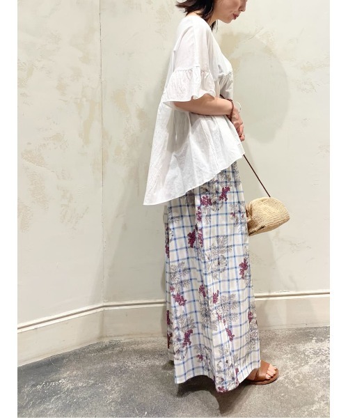 BEARDSLEY（ビアズリー）の「布帛コンビギャザーカットソー（Tシャツ/カットソー・レディース・ホワイト/ブラック・FREE）」の8枚目の写真