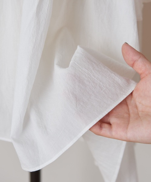 BEARDSLEY（ビアズリー）の「布帛コンビギャザーカットソー（Tシャツ/カットソー・レディース・ホワイト/ブラック・FREE）」の14枚目の写真