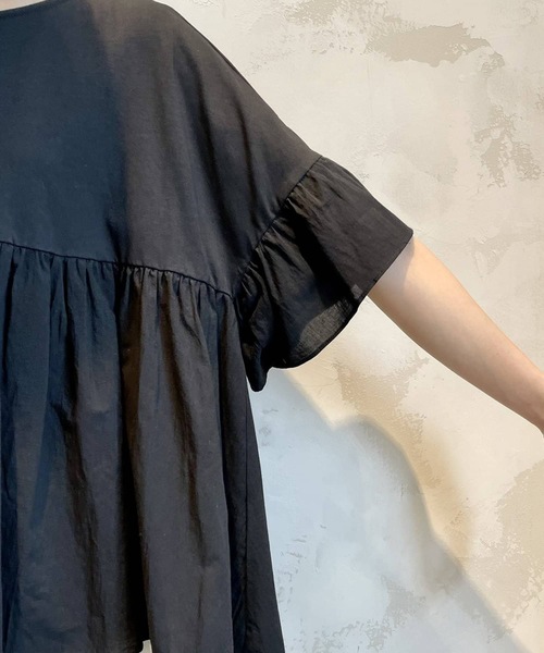 BEARDSLEY（ビアズリー）の「布帛コンビギャザーカットソー（Tシャツ/カットソー・レディース・ホワイト/ブラック・FREE）」の20枚目の写真