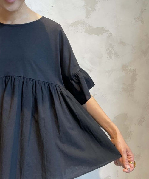 BEARDSLEY（ビアズリー）の「布帛コンビギャザーカットソー（Tシャツ/カットソー・レディース・ホワイト/ブラック・FREE）」の21枚目の写真