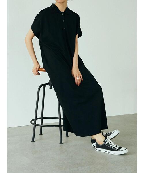GARAGE OF GOOD CLOTHING(ガレージオブグッドクロージング)の「ポロ襟ワンピース(ワンピース・レディース・ブラウン/ブラック/チャコールグレー・FREE)」の4枚目の写真