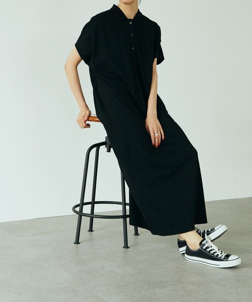 GARAGE OF GOOD CLOTHING(ガレージオブグッドクロージング)の「ポロ襟ワンピース(ワンピース・レディース・ブラウン/ブラック/チャコールグレー・FREE)」の2枚目の写真