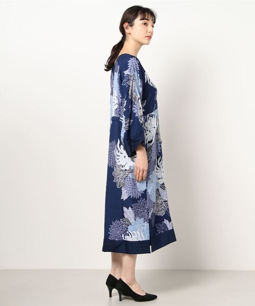 カヤ(カヤ)の「【カヤ】夏菊 浴衣ならいワンピース(ワンピース・レディース・ネイビー/グリーン/スミクロ/ライトグレー/エンジ・FREE)」の6枚目の写真