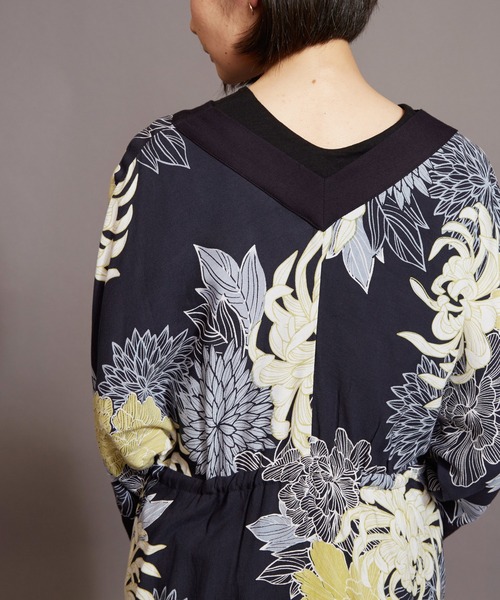 カヤ(カヤ)の「【カヤ】夏菊 浴衣ならいワンピース(ワンピース・レディース・ネイビー/グリーン/スミクロ/ライトグレー/エンジ・FREE)」の7枚目の写真