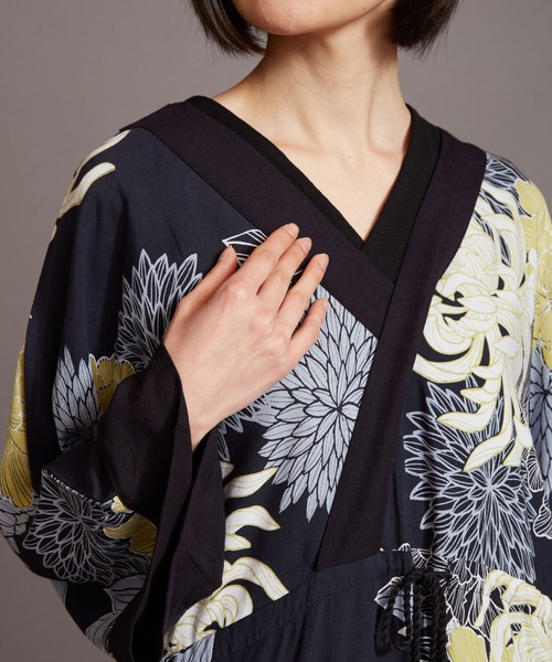 カヤ(カヤ)の「【カヤ】夏菊 浴衣ならいワンピース(ワンピース・レディース・ネイビー/グリーン/スミクロ/ライトグレー/エンジ・FREE)」の21枚目の写真