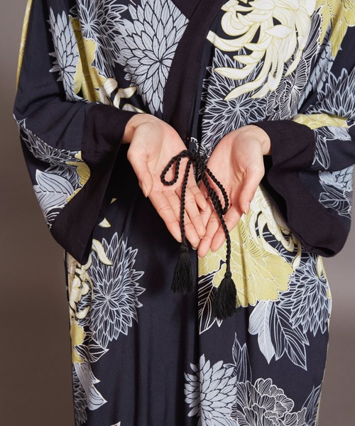カヤ(カヤ)の「【カヤ】夏菊 浴衣ならいワンピース(ワンピース・レディース・ネイビー/グリーン/スミクロ/ライトグレー/エンジ・FREE)」の10枚目の写真
