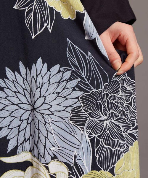 カヤ(カヤ)の「【カヤ】夏菊 浴衣ならいワンピース(ワンピース・レディース・ネイビー/グリーン/スミクロ/ライトグレー/エンジ・FREE)」の13枚目の写真