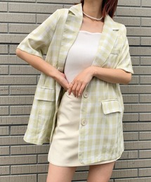 at12:03 | オーバーサイズチェックジャケット(テーラードジャケット)