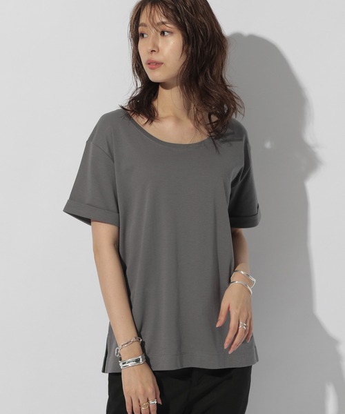 BAYFLOW(ベイフロー)の「シルケットCネックTシャツ2(Tシャツ/カットソー・レディース・ライトグレー/ブラック/ベージュ/チャコール・SMALL/MEDIUM)」の4枚目の写真