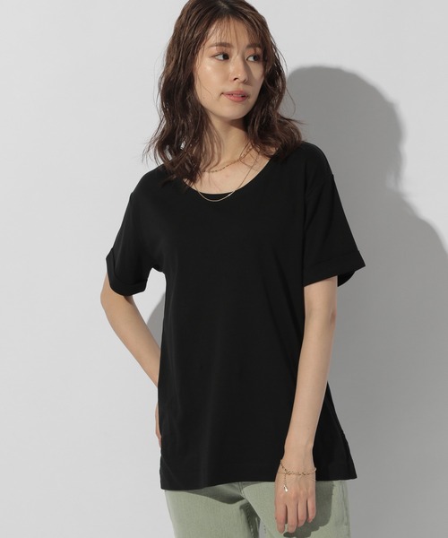 BAYFLOW(ベイフロー)の「シルケットCネックTシャツ2(Tシャツ/カットソー・レディース・ライトグレー/ブラック/ベージュ/チャコール・SMALL/MEDIUM)」の19枚目の写真