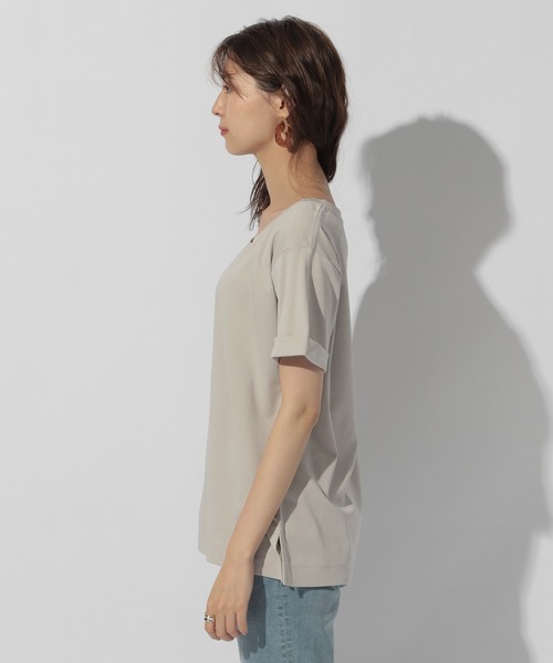 BAYFLOW(ベイフロー)の「シルケットCネックTシャツ2(Tシャツ/カットソー・レディース・ライトグレー/ブラック/ベージュ/チャコール・SMALL/MEDIUM)」の15枚目の写真