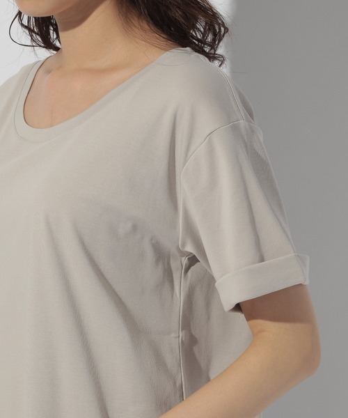 BAYFLOW(ベイフロー)の「シルケットCネックTシャツ2(Tシャツ/カットソー・レディース・ライトグレー/ブラック/ベージュ/チャコール・SMALL/MEDIUM)」の17枚目の写真